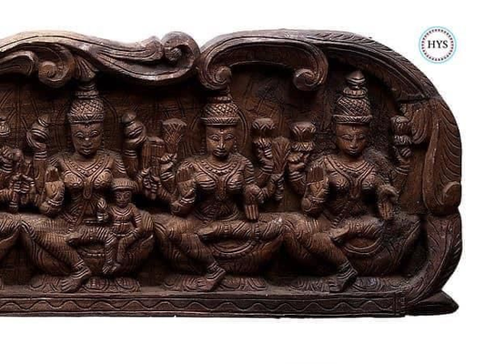 Woodcarved Asthalxmi/ashtalaxmi Wall Panel /wall Hanging.handmade